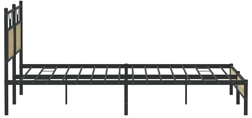 Estrutura de cama sem colchão 183x203 cm carvalho sonoma