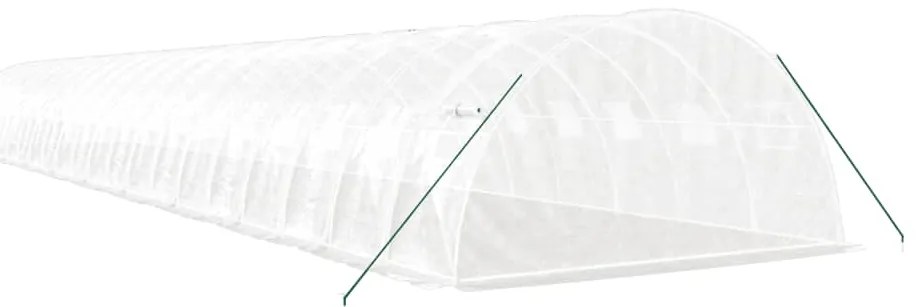 Estufa com estrutura de aço 88 m² 22x4x2 m branco