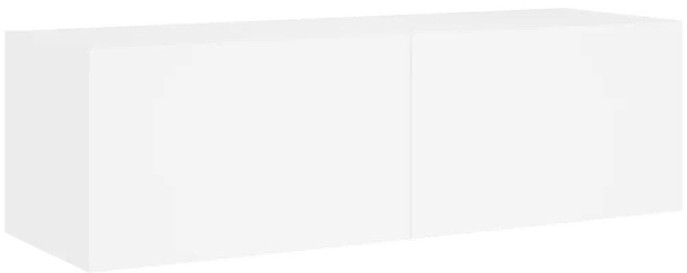 Móvel de parede para TV com luzes LED 100x35x31 cm branco