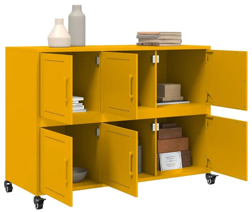 Aparador 100,5x39x72 cm aço amarelo mostarda