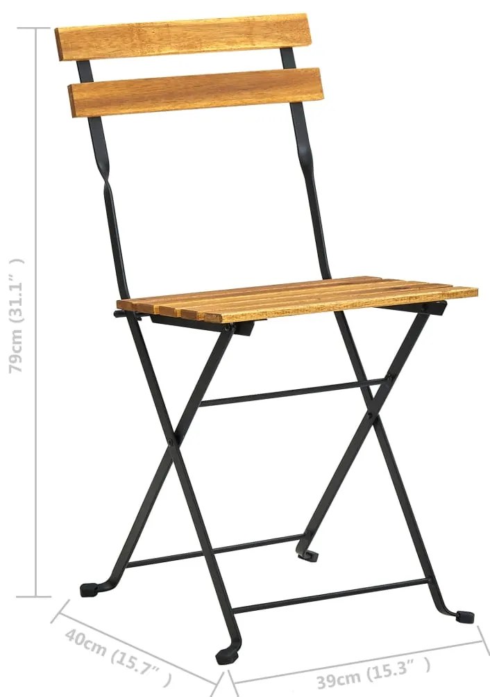 7 pcs conjunto dobrável de jantar p/ jardim acácia maciça