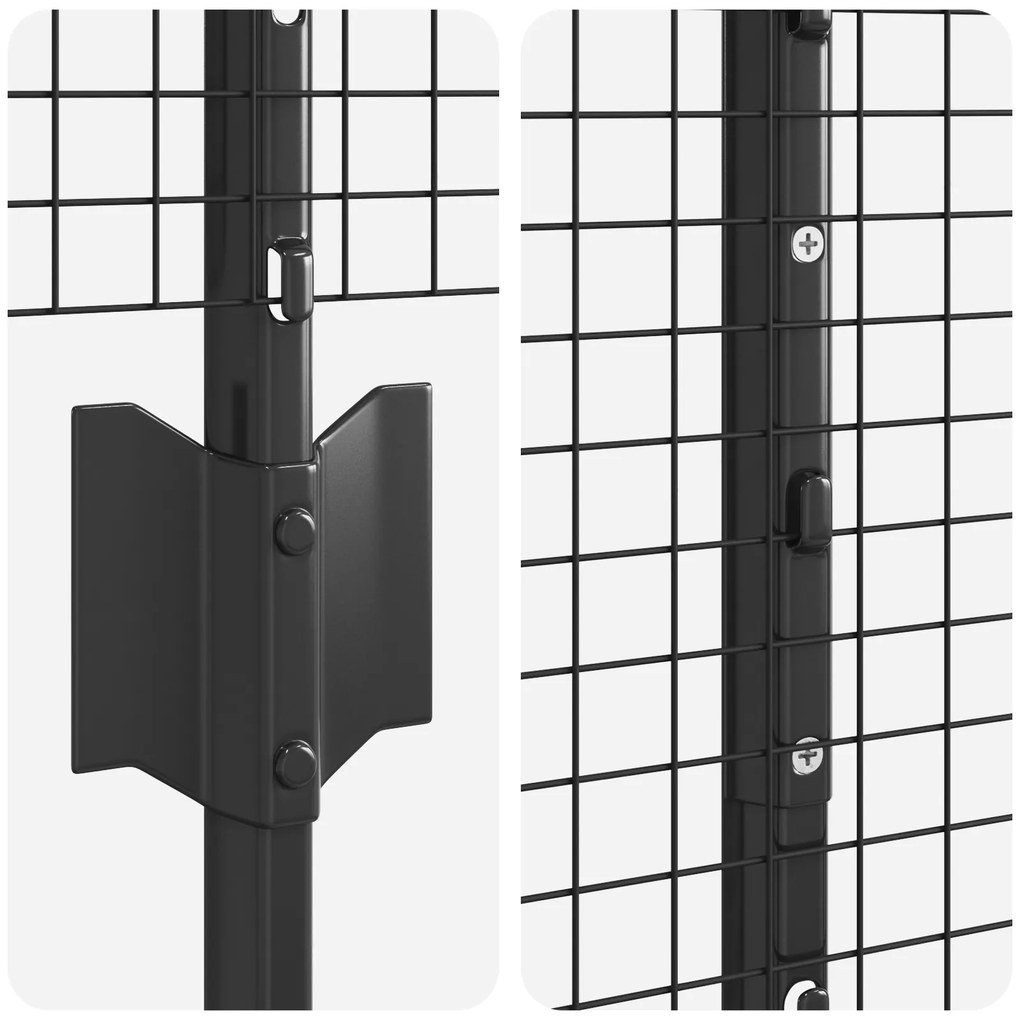 Conjunto de Cerca de Jardim Conjunto de 2 Cinza Metal 25 x 1,5 m