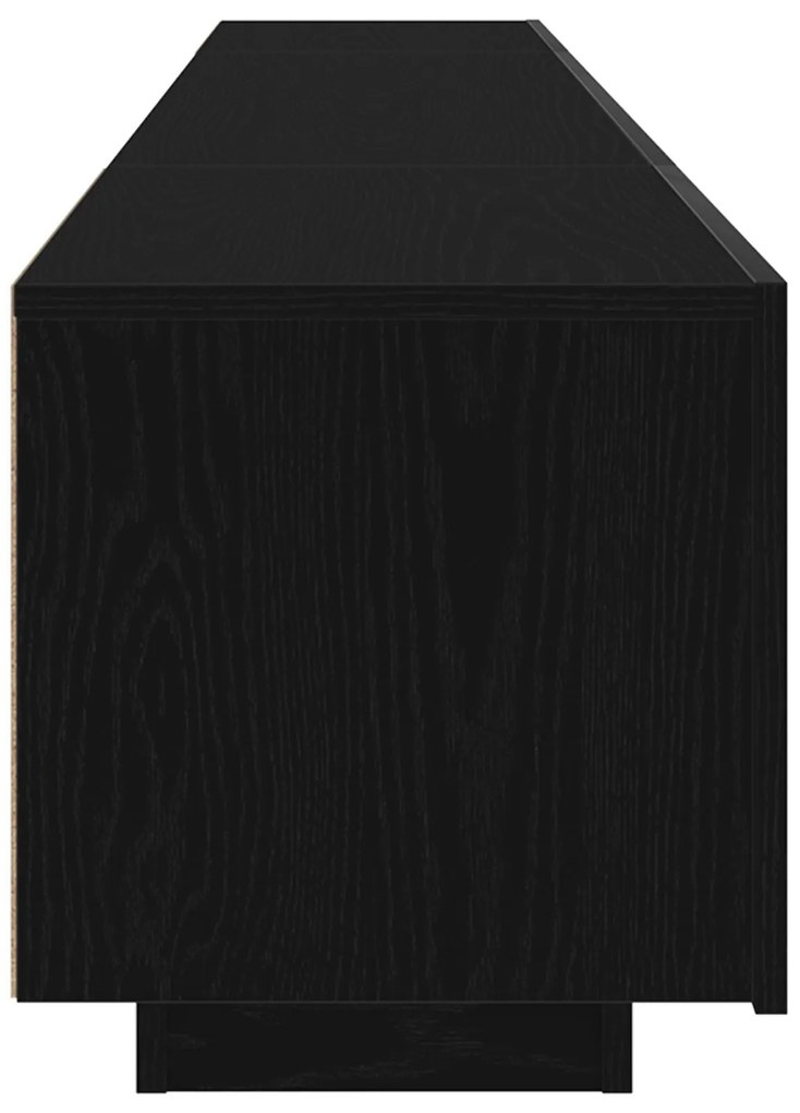Cabide de TV vidaXL com Luzes LED em Carvalho Preto 200x35x40 cm em Ma