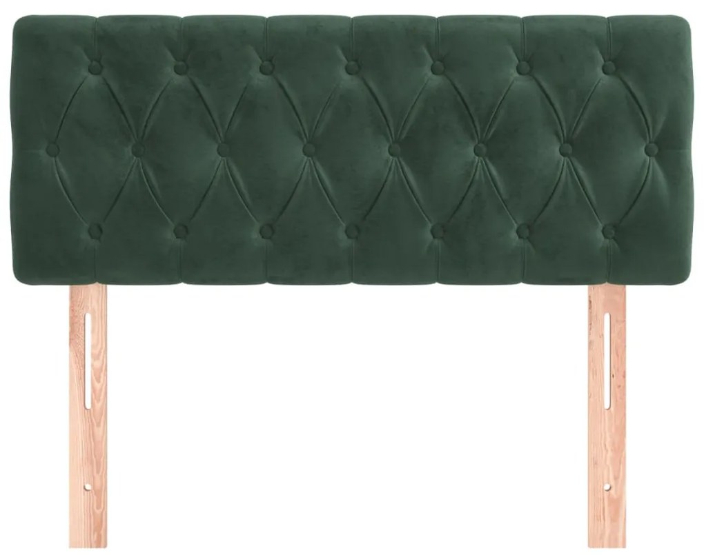 Cabeceira de cama veludo 90x7x78/88 cm verde-escuro