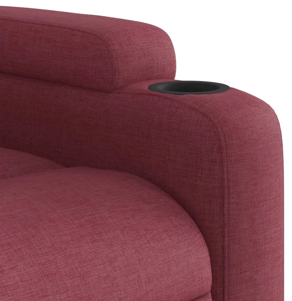 Poltrona de massagens reclin. elevatória tecido vermelho tinto