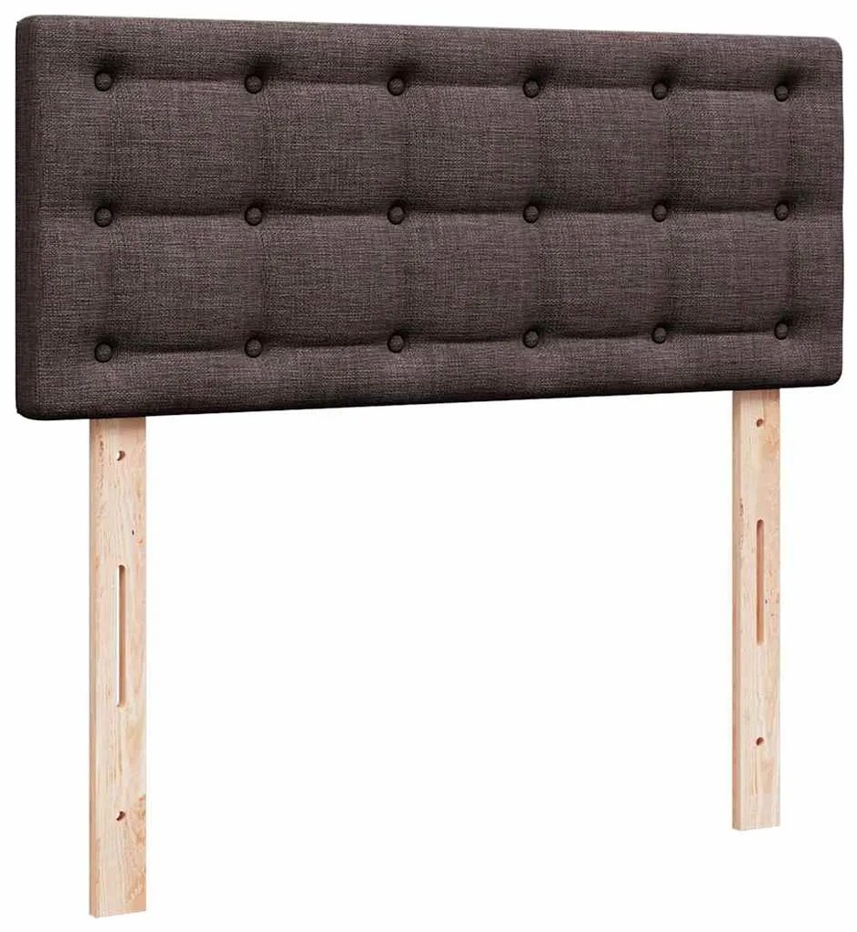 Cama otomana com colchão 120x200 cm tecido castanho escuro