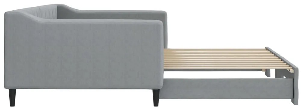 Sofá-cama com gavetão 100x200 cm tecido cinzento-claro