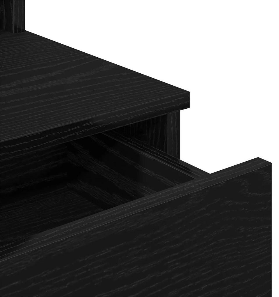 Mesa de Maquiagem vidaXL com Luzes LED Carvalho Preto 96x40x142 cm