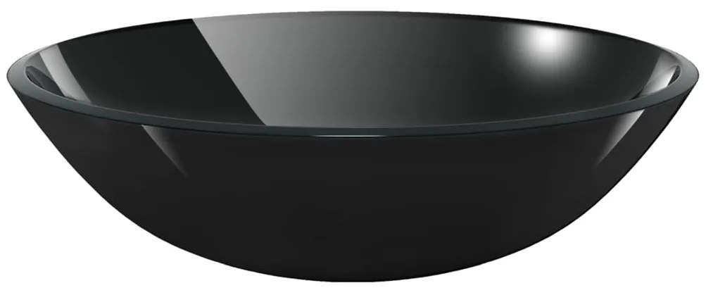 Lavatório torneira válvula click-clack vidro temperado preto