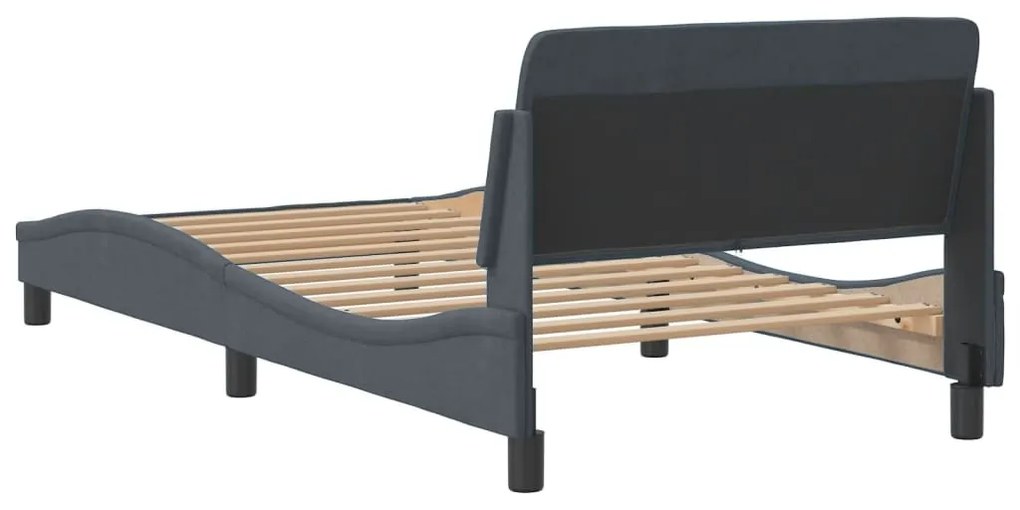 Estrutura de cama sem colchão 100x200 cm veludo cinzento-escuro