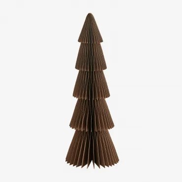 Pacote Com 3 Árvores De Natal De Papel Jesper ↑29,5 Cm & Castanho Caramelo Com Borda Dourada - Sklum