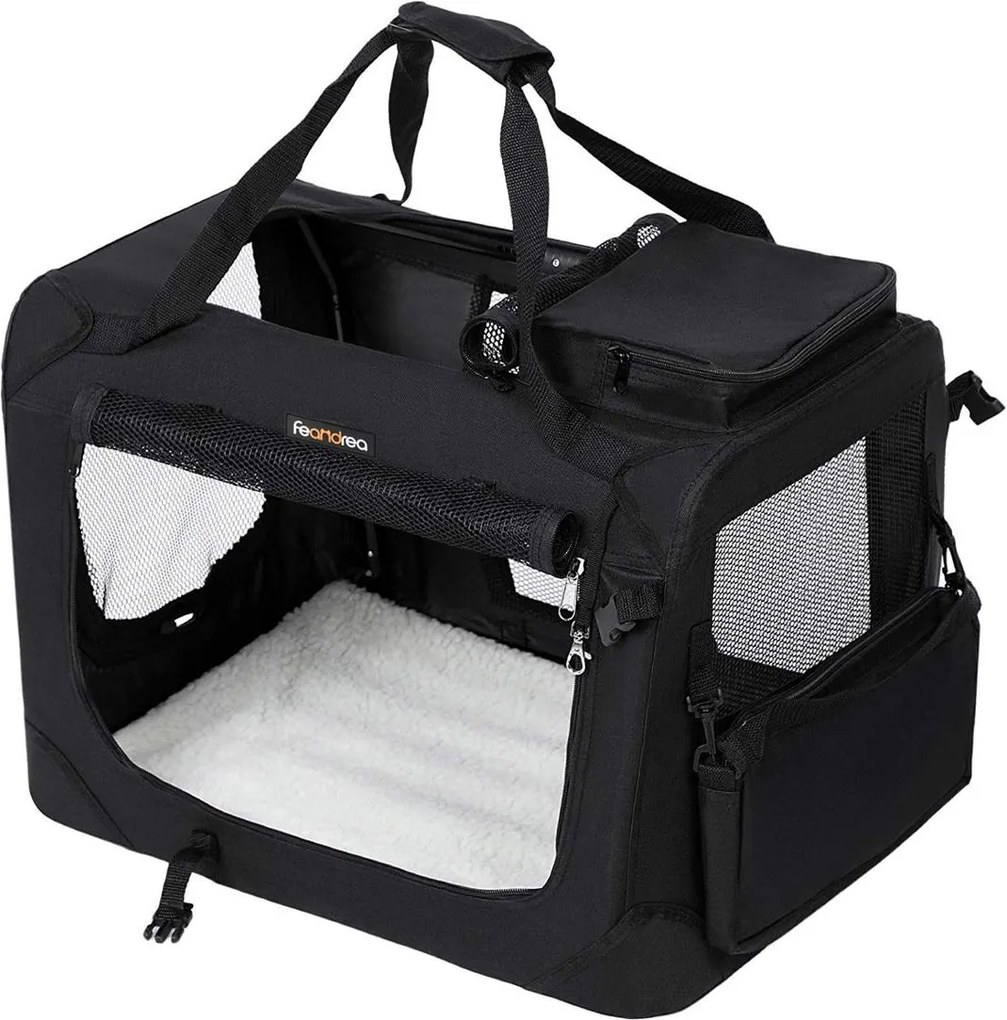 Transportadora para animais de estimação XL 102 x 69 x 69 cm Preta