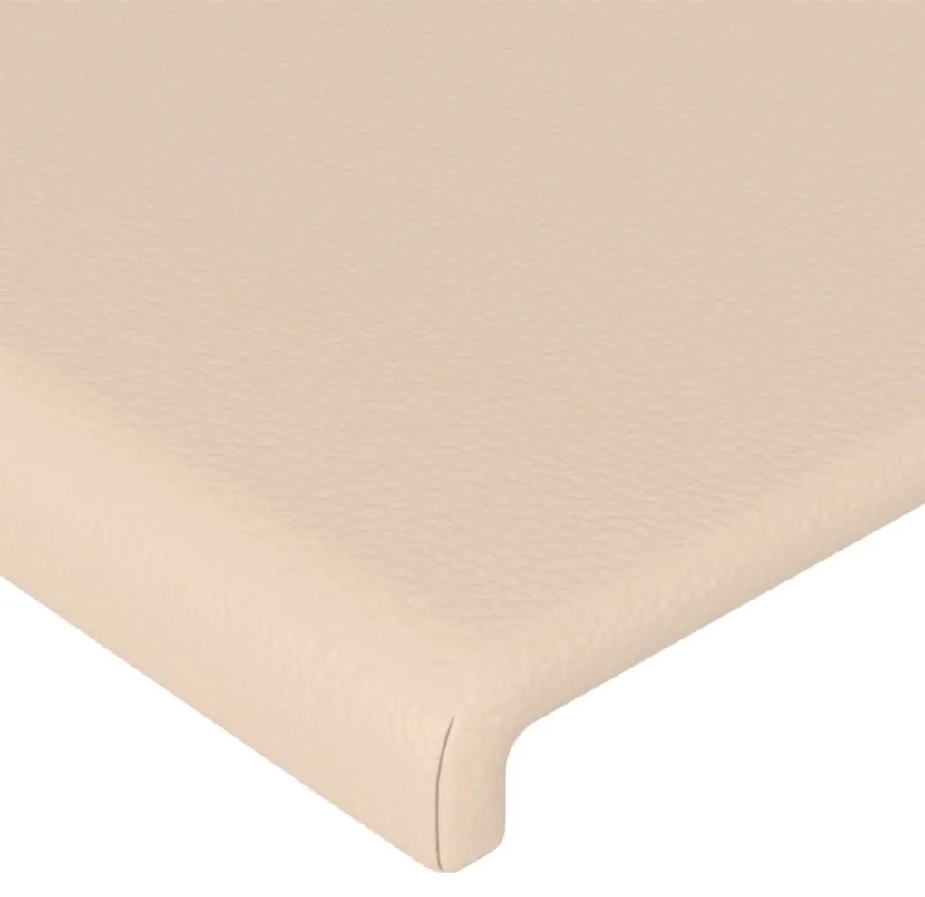 Cabeceira cama c/ LED couro artificial 83x16x78/88cm cappuccino