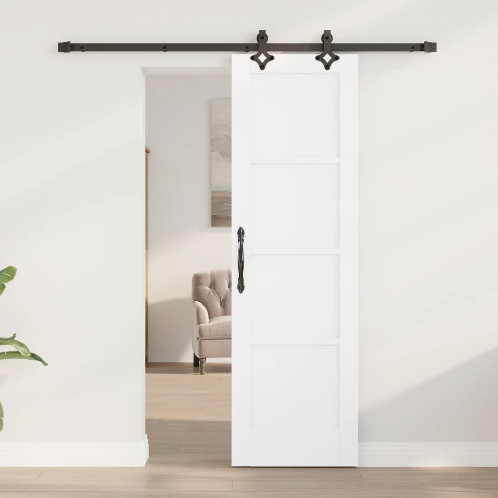 Porta Deslizante vidaXL com Conjunto de Ferragens Branco 61x198.5 cm M