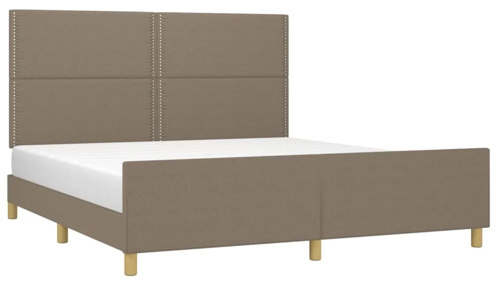 Cama sem colchão 180x200 cm tecido castanho-acinzentado