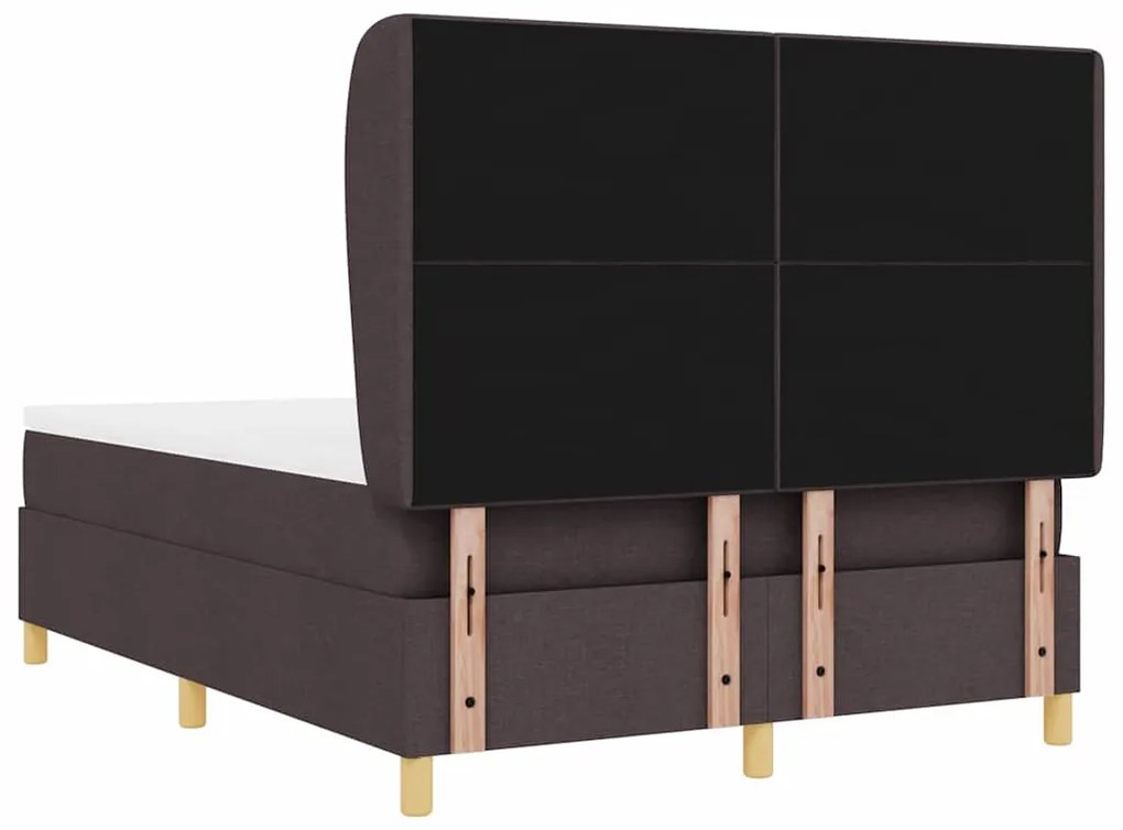 Cama Box Spring com Colchão vidaXL Castanho Escuro 140x190 cm Tecido