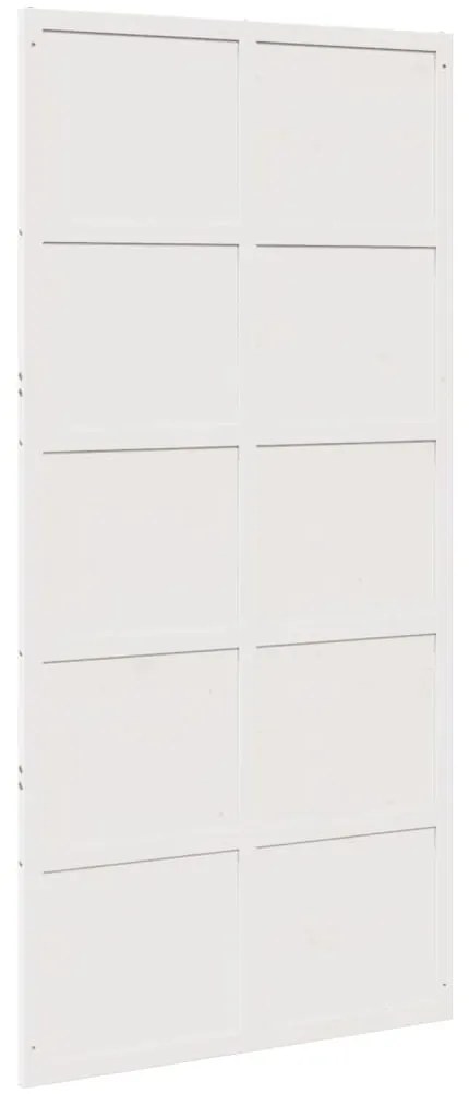 Porta de celeiro 100x208 cm madeira de pinho maciça branco