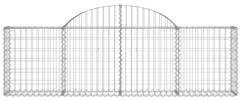 Cestos gabião arqueados 4 pcs 200x30x60/80 cm ferro galvanizado