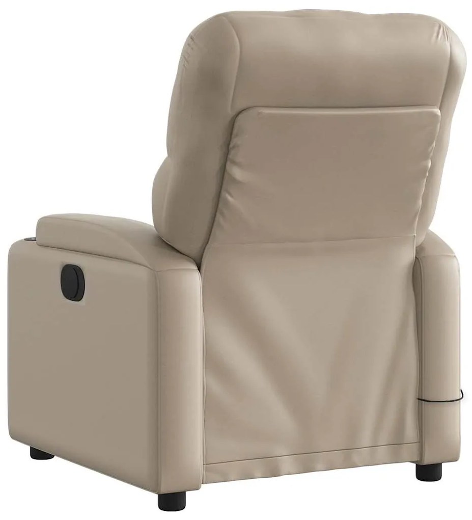 Poltrona de massagens reclinável couro artificial cappuccino