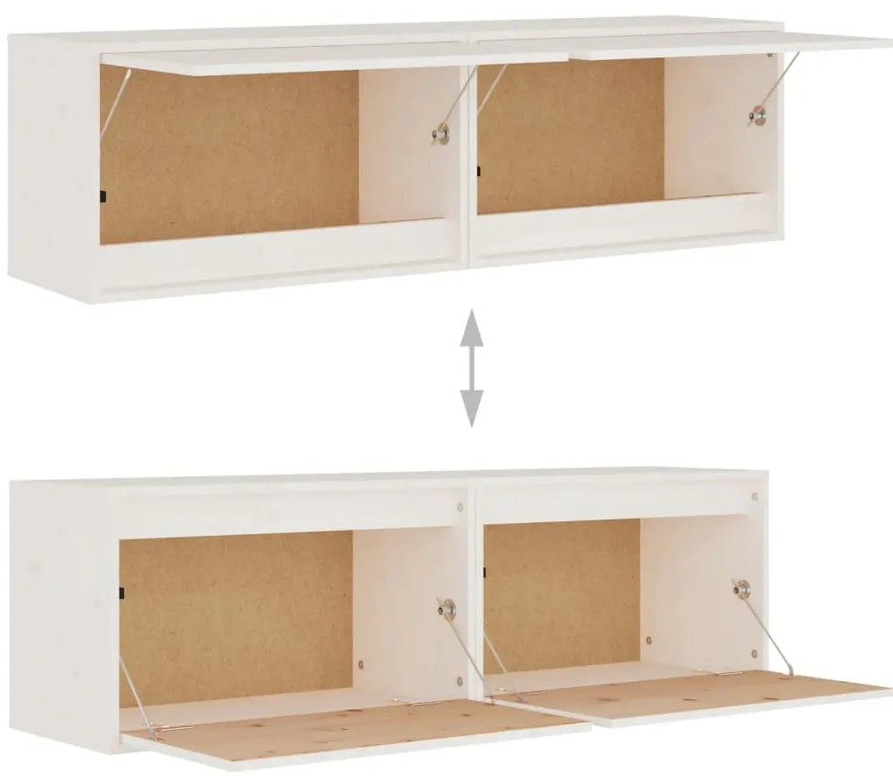 Armários de parede 2 pcs 60x30x35 cm pinho maciço branco