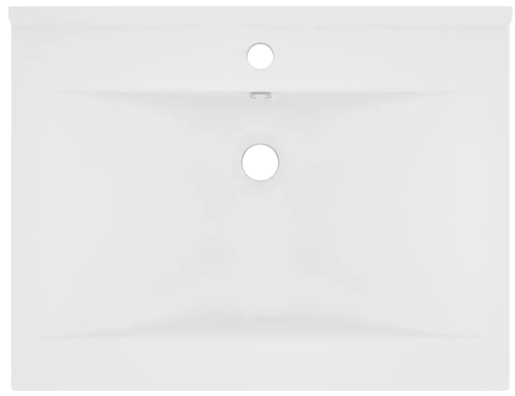 Lavatório c/ orifício de torneira 60x46 cm cerâmica branco mate