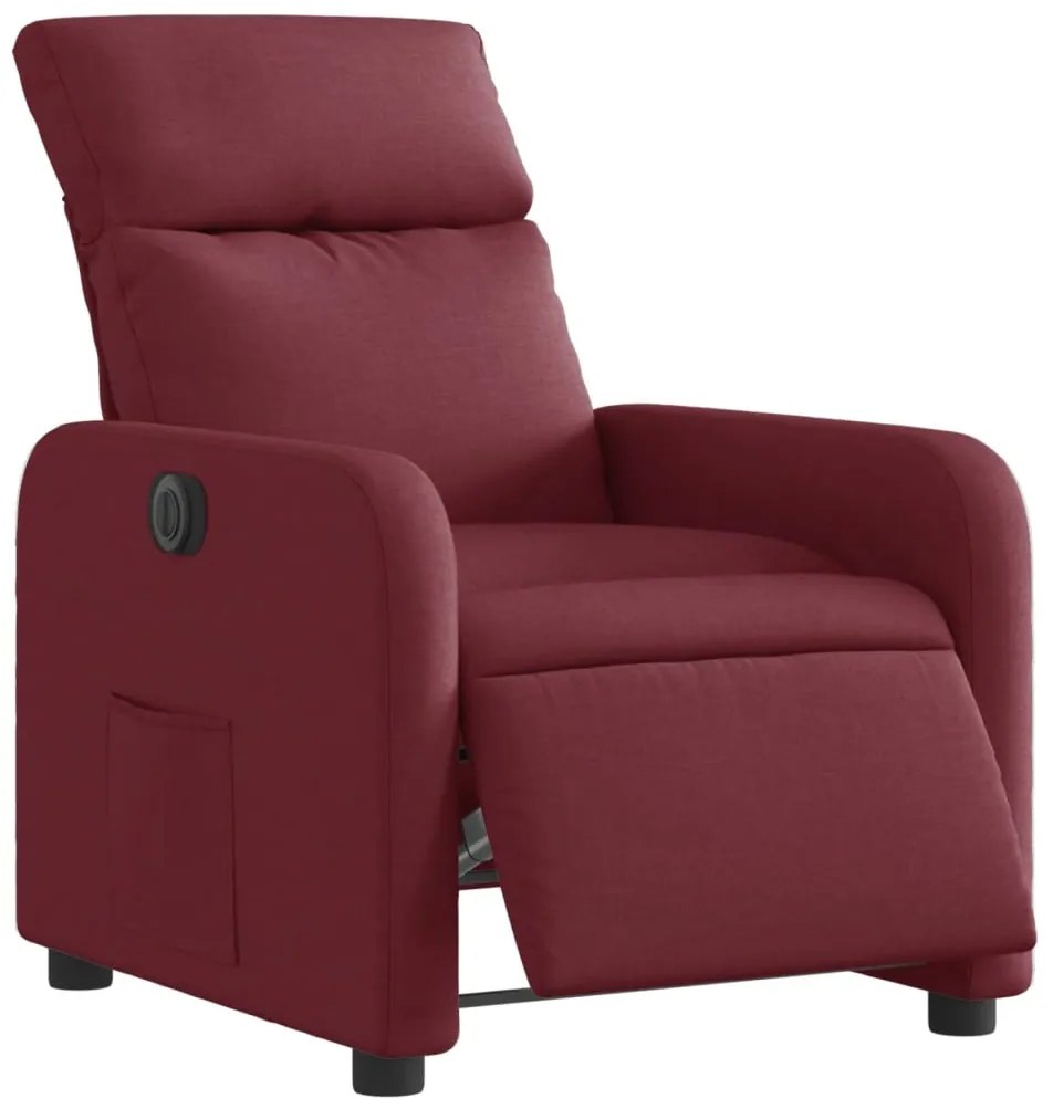 Poltrona elétrica reclinável tecido vermelho tinto