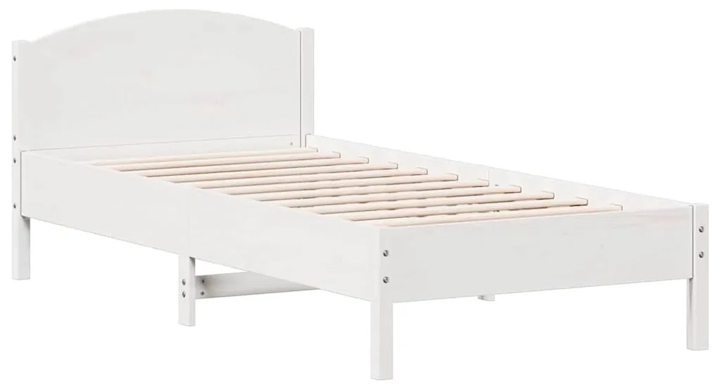 Cama sem colchão 100x200 cm madeira de pinho maciça branco