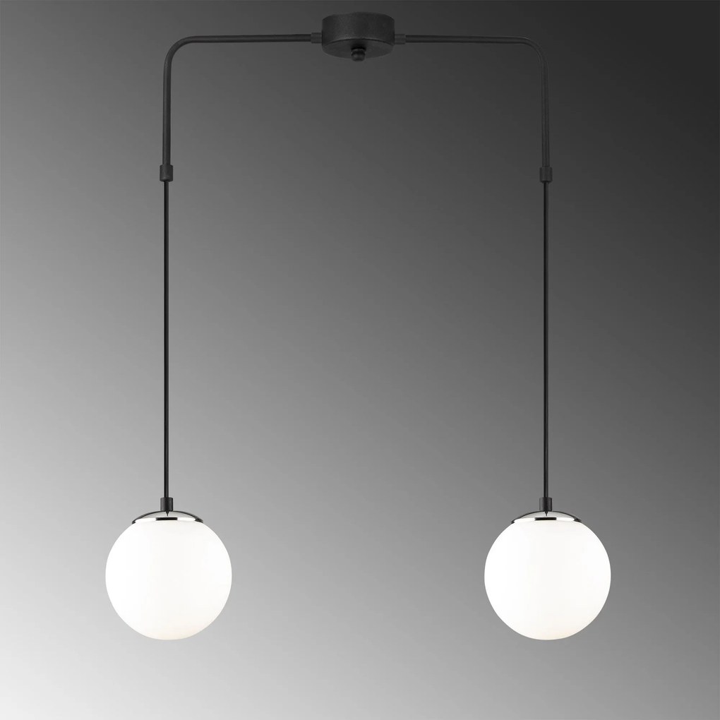 Candeeiro de Teto Uzum – Preto e Branco – 60 x 15 cm
