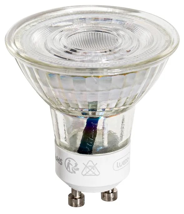 Conjunto de 5 Lâmpadas LED transparentes GU10 50mm 3W 230 lm 2700K