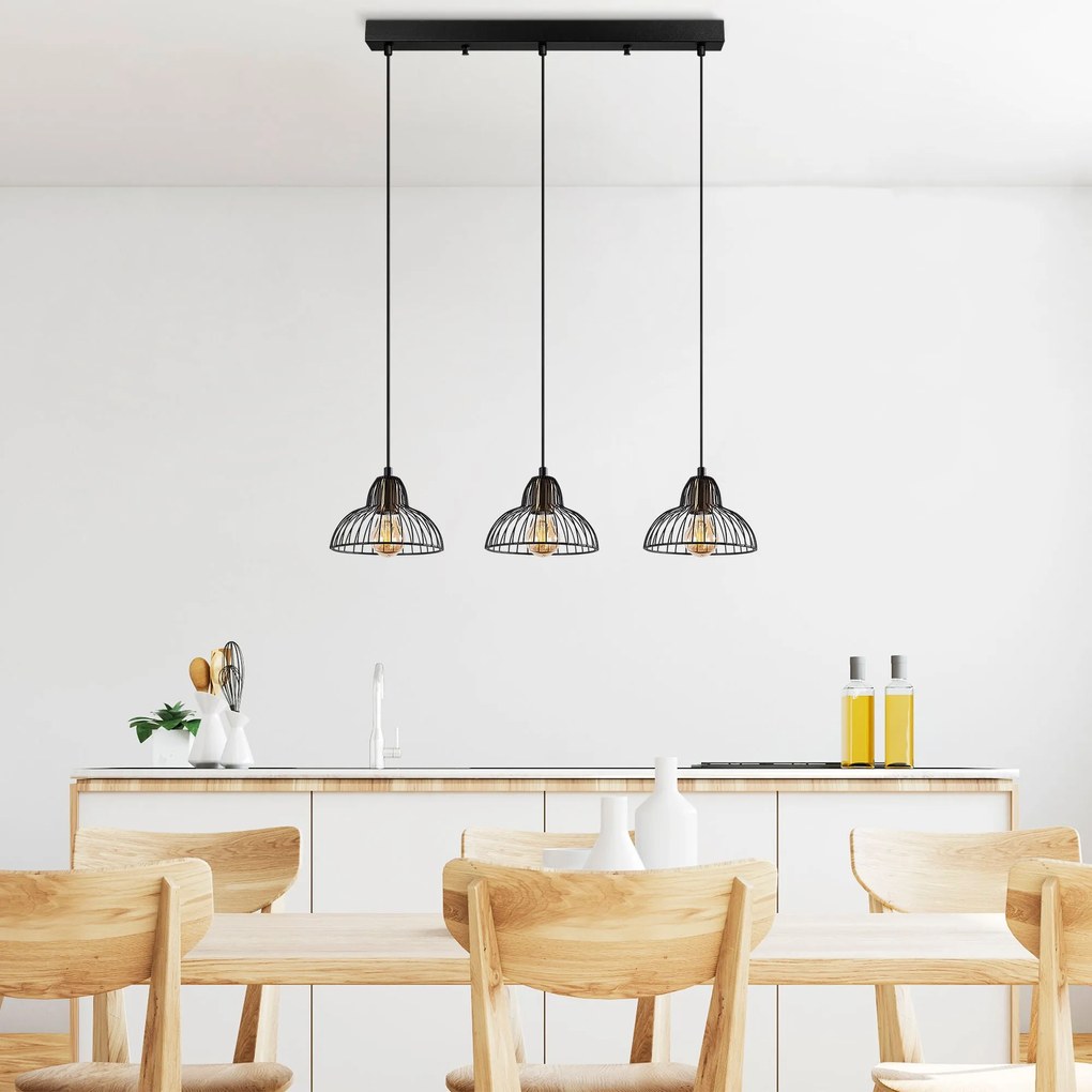 Candeeiro de Teto Dopo – Preto Antique – 70 x 20 x 114 cm
