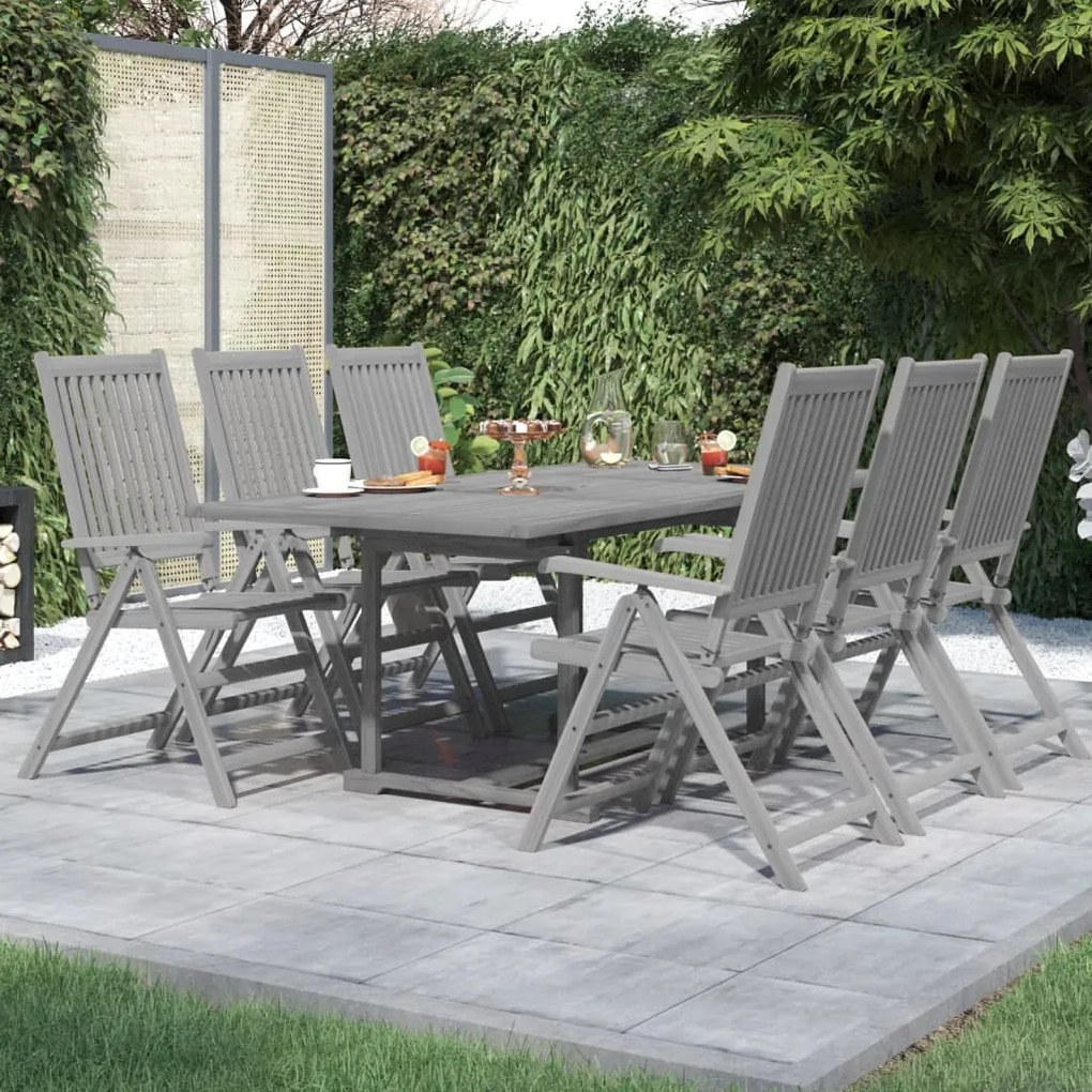 vidaXL 7 pcs conjunto de jantar jardim madeira acácia maciça