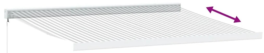 Toldo retrátil 4x3 m tecido e alumínio antracite e branco