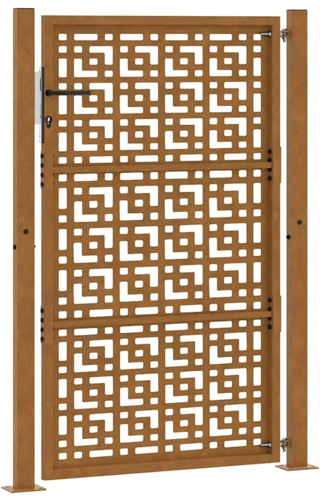 Portão de jardim 105x155 cm design cruzado de aço resistente