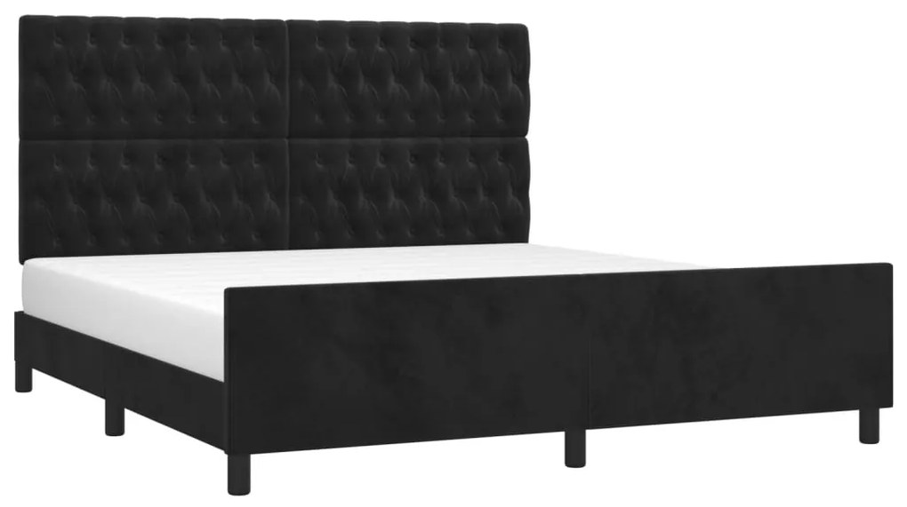 Estrutura de cama c/ cabeceira 180x200 cm veludo preto