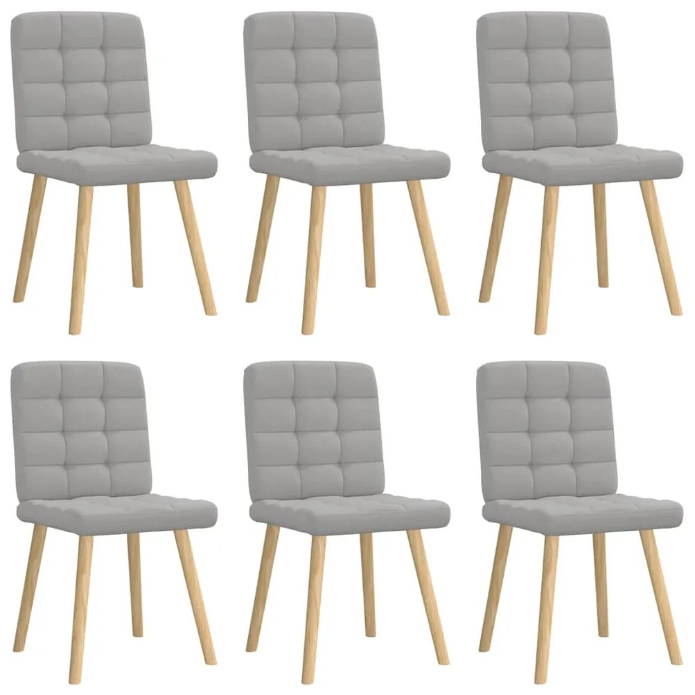 vidaXL Cadeiras de jantar 6 pcs tecido cinza nuvem