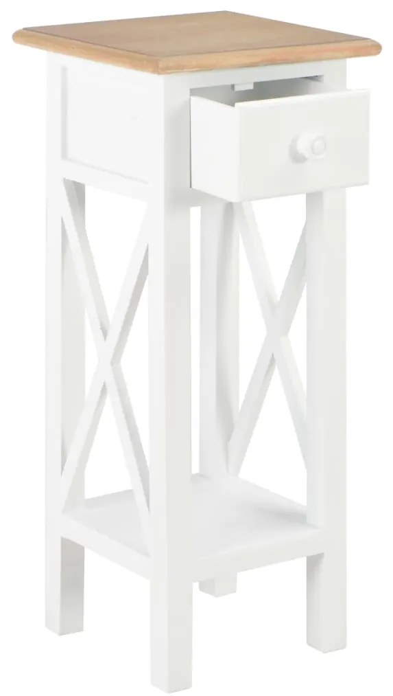 Mesa lateral 27x27x65,5 cm madeira branco
