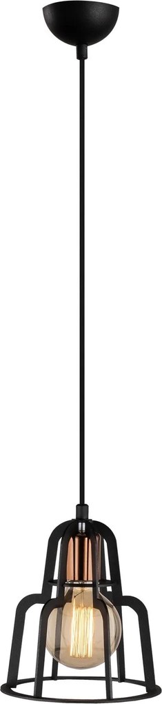 Candeeiro de Teto Endustri – Preto – Diâmetro 20 cm, Altura 116 cm
