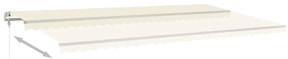 Toldo automático com LED e sensor de vento 600x300 cm cor creme