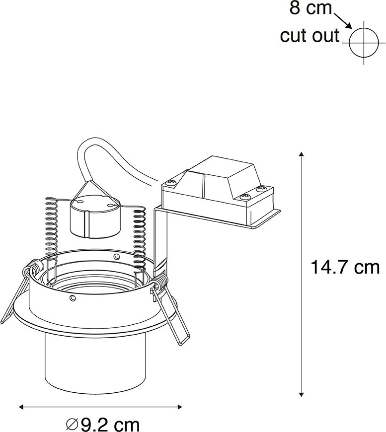 Conjunto de 6 focos embutidos bege GU10 50mm redondos giratórios e inclináveis - Installa
