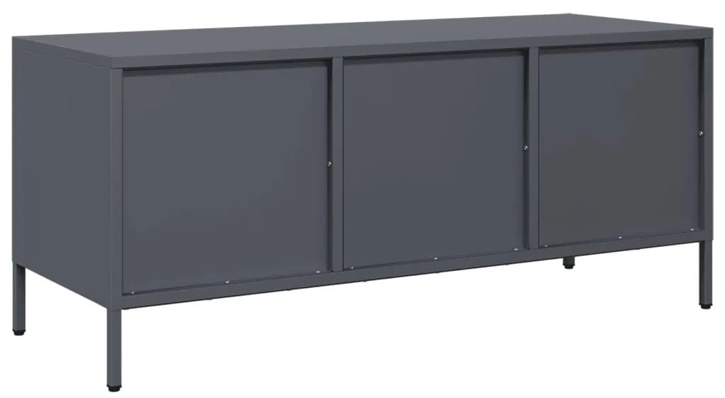 Móvel de TV 101,5x39x43,5 cm aço laminado a frio antracite