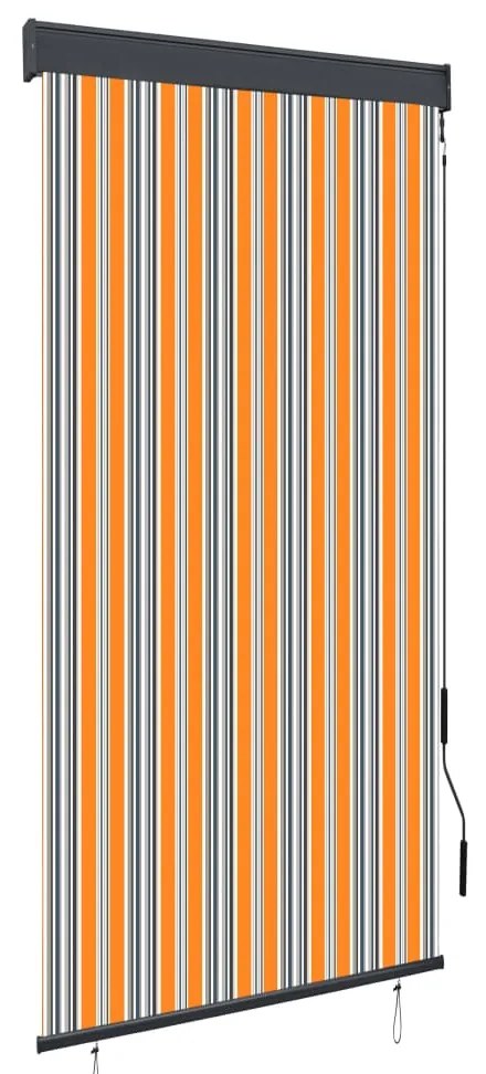 Estore de rolo para exterior 100x250 cm amarelo e azul