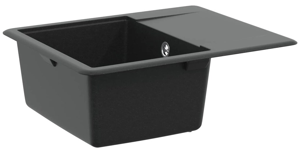 vidaXL Pia Preto 560 x 460 mm 80% Quartzo e 20% Resina