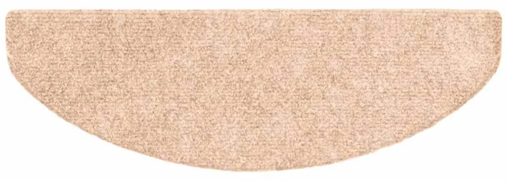 Tapetes de escada autoadesivos 30 pcs 65x21x4 cm creme