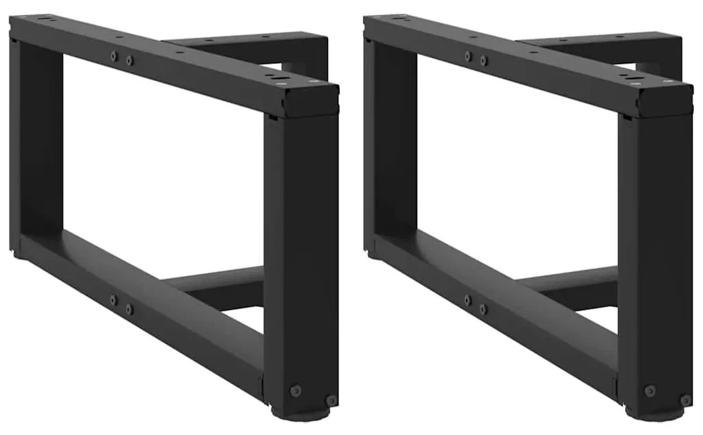 Pés para mesa de centro em forma de T, 2 peças, preto, 60x25x(30-31) c