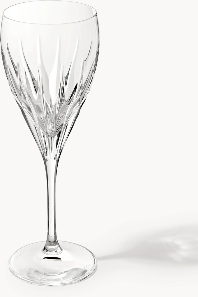 Copos de vinho branco artesanais com padrão em relevo Dionysos, conjunto de 2