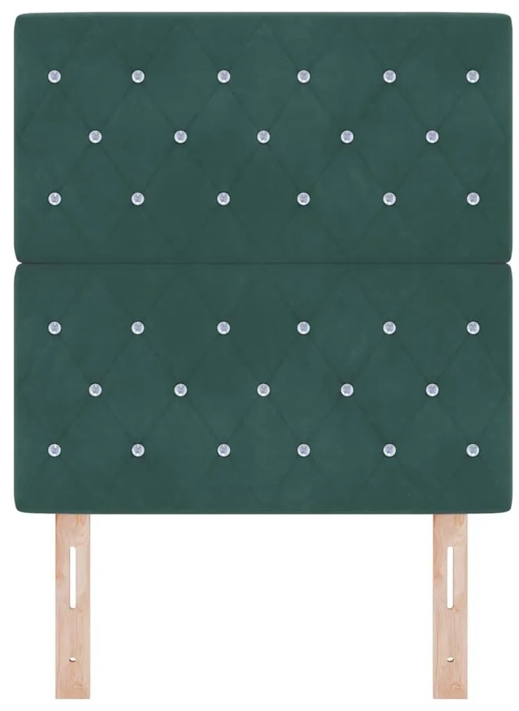 Cabeceira LED Verde Escuro 80 cm em Veludo