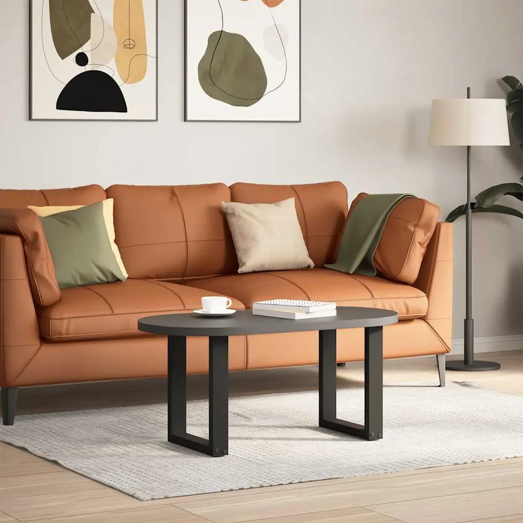 Pés para mesa de centro em formato de U, 2 peças, preto, 28x(42-43) cm