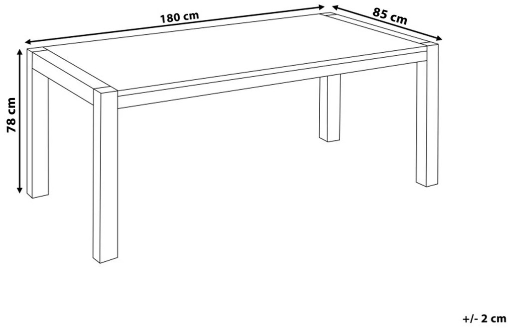 Mesa de jantar em madeira castanha escura 180 x 85 cm NATURA Beliani