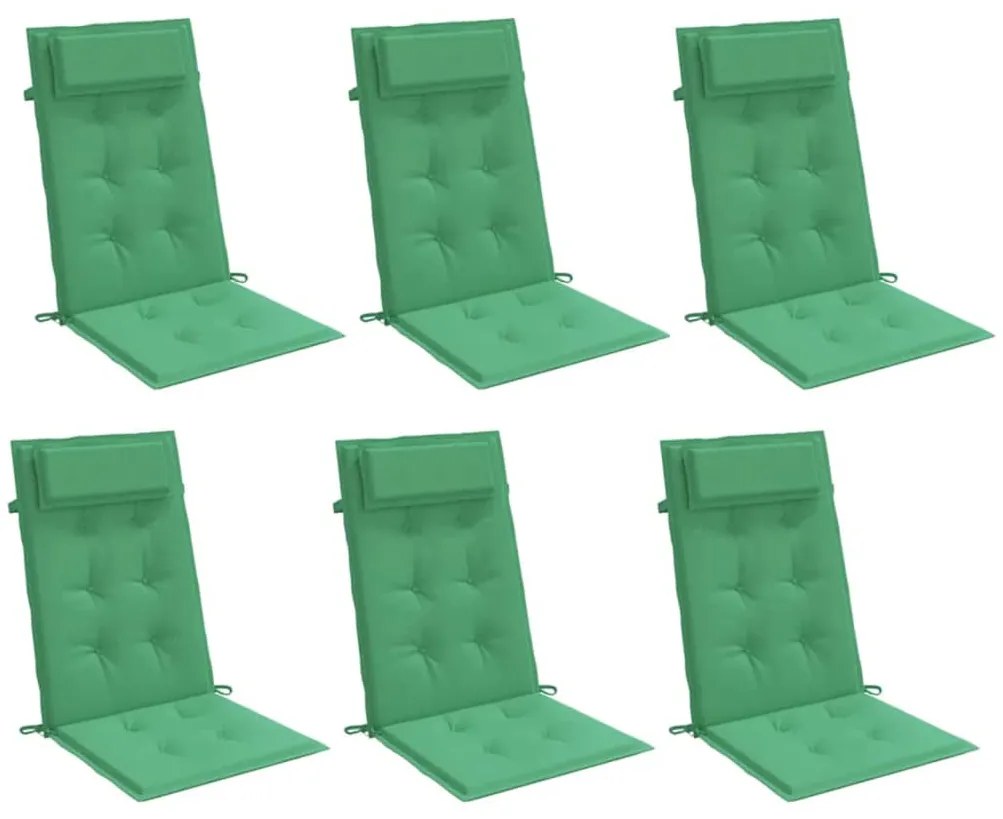 Almofadões p/ cadeira encosto alto 6 pcs tecido oxford verde