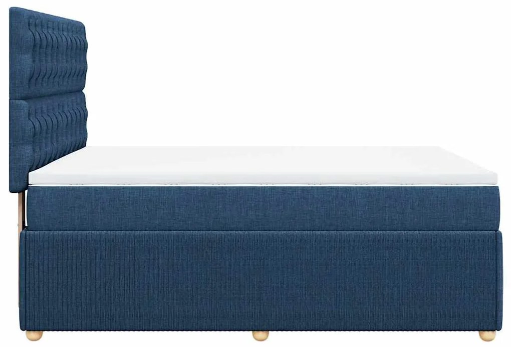 Cama com molas/colchão 140x190 cm tecido azul